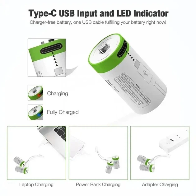 Аккумулятор CR2 Smartoools 300 mAh литий-ионный Li-Ion с зарядкой от Type-C 3.7V Выпуклый плюс (19326)