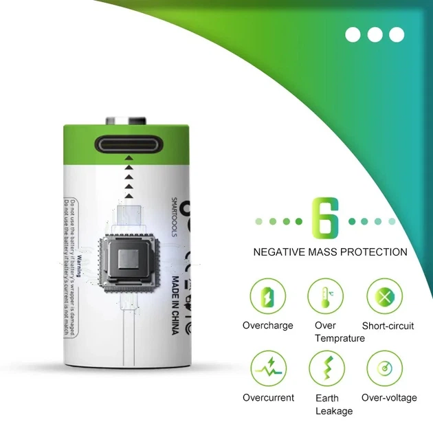 Аккумулятор CR2 Smartoools 300 mAh литий-ионный Li-Ion с зарядкой от Type-C 3.7V Выпуклый плюс (19326)