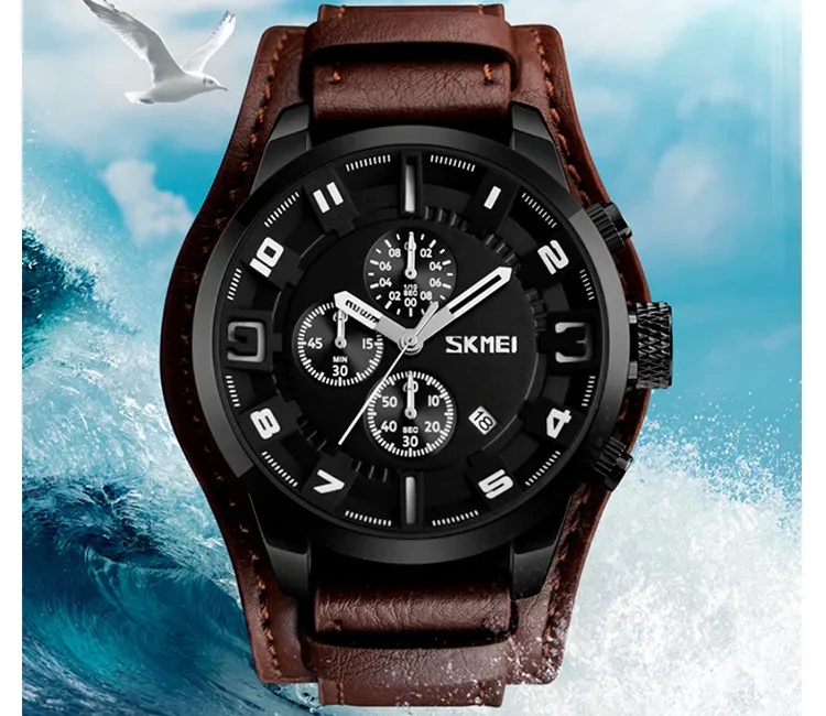 Часы наручные Skmei 9165 Original (Black Brown, 9165BKBN) (17122)
