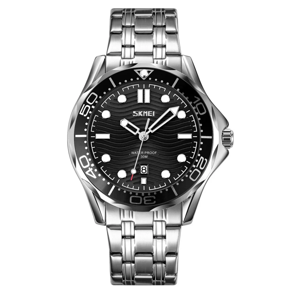 Часы наручные Skmei 9276 (Silver Black steel strap, 9276SSIBK)