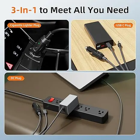 Кабель питания для Starlink Mini DC + Type-C + автомобильный прикуриватель 5м () (18799)