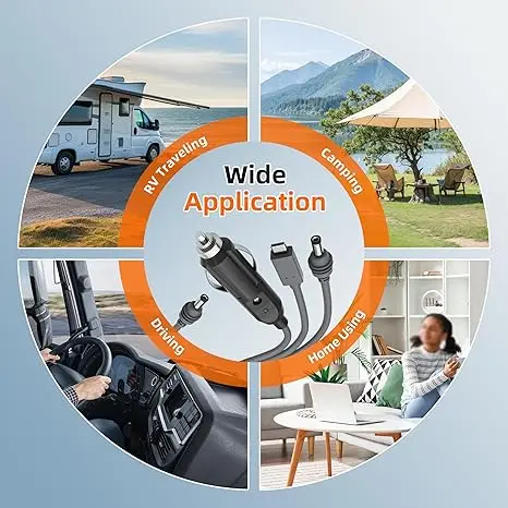 Кабель питания для Starlink Mini DC + Type-C + автомобильный прикуриватель 5м () (18799)