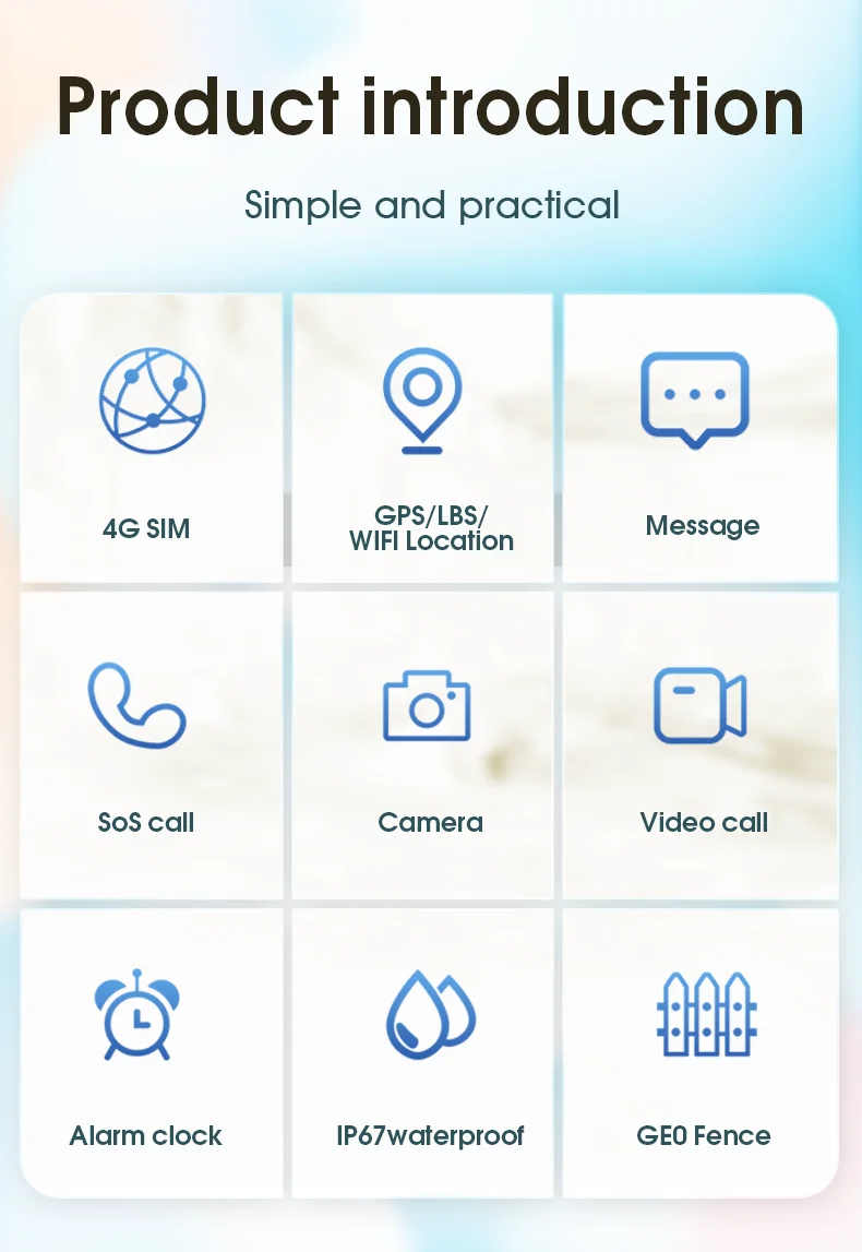 Смарт часы-телефон детские Wonlex KT37 Original с видеозвонком WI-FI GPS SIM-карта (Blue) (18886)