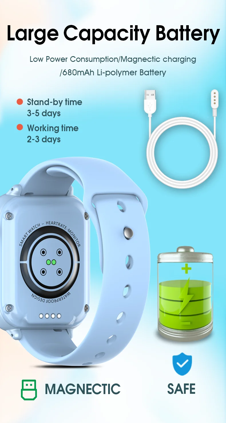 Смарт часы-телефон детские Wonlex KT37 Original с видеозвонком WI-FI GPS SIM-карта (Blue) (18886)