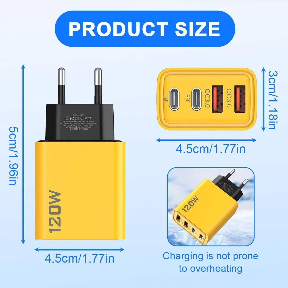 Зарядное устройство ILEPO 120W Быстрая зарядка для телефона / планшета 2 USB + 2 Type-C (Black) (19024)