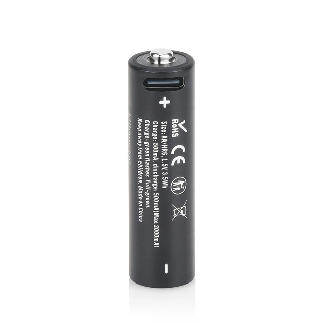 Аккумулятор AA Soshine 1.5V 2330 mAh 3500 mWh с Type-C зарядкой / Батарейка аккумуляторная (18874)
