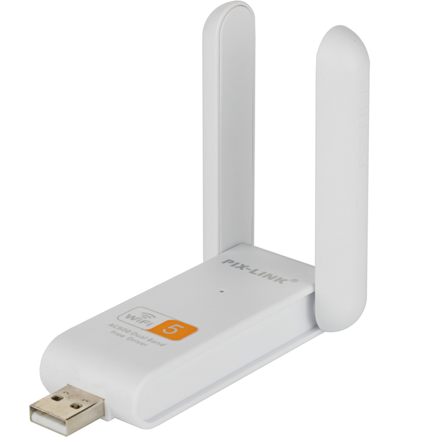 Беспроводной двухдиапазонный сетевой Wi-Fi адаптер PIX-LINK Wi-Fi USB LV-UAC03D 2.4/5GHz (White)