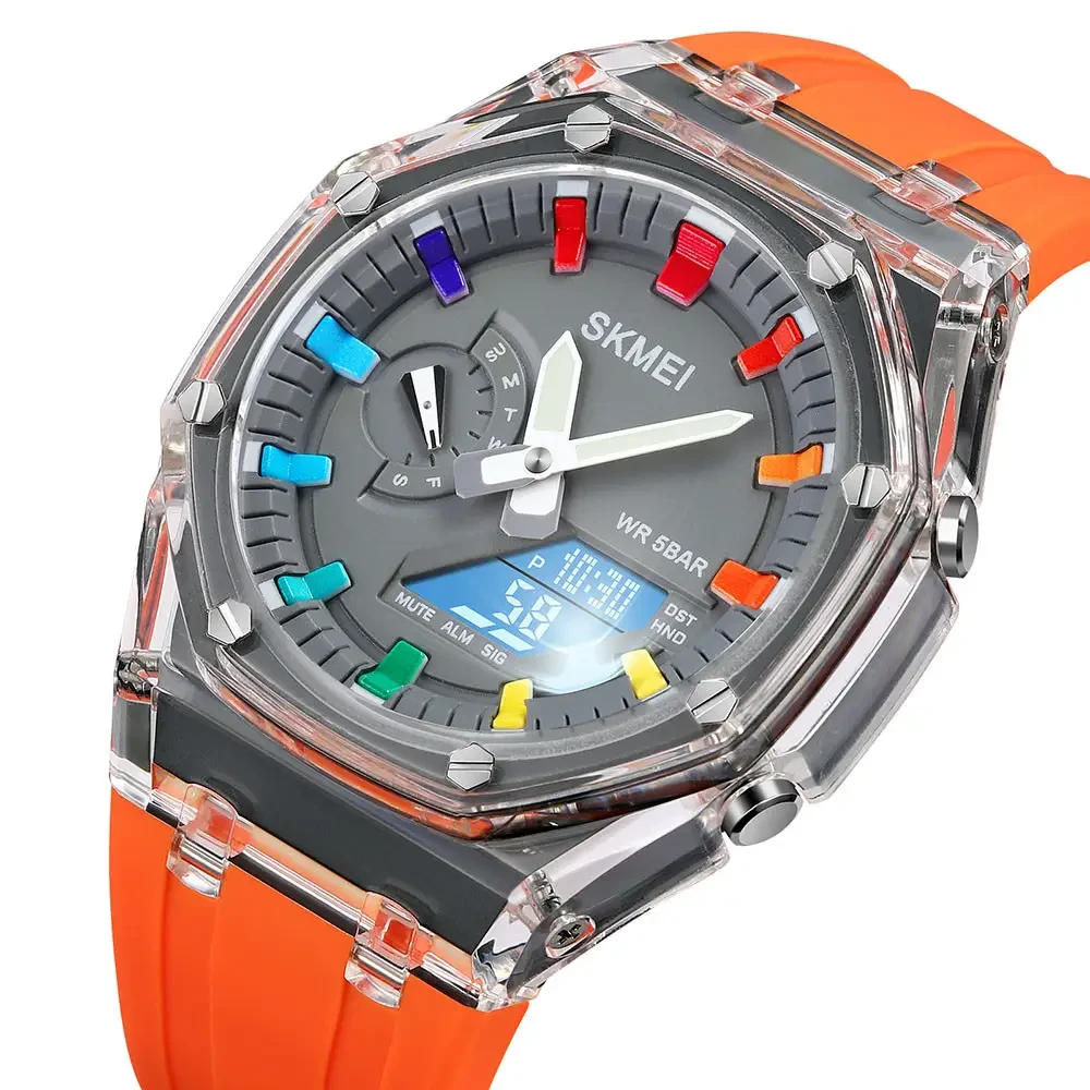 Часы наручные мужские Skmei 2100 (Orange, 2100OG) (18431)
