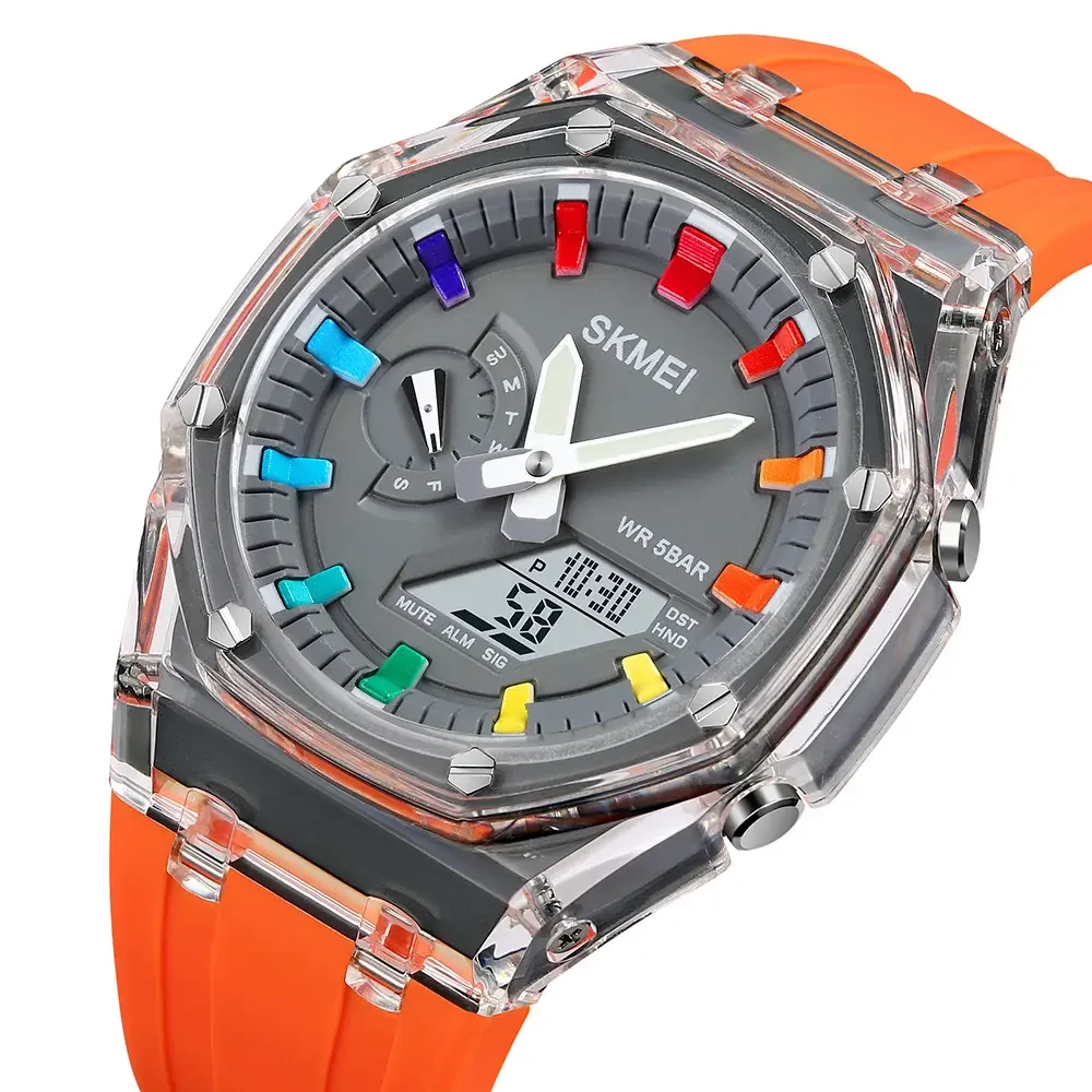 Часы наручные мужские Skmei 2100 (Orange, 2100OG) (18431)