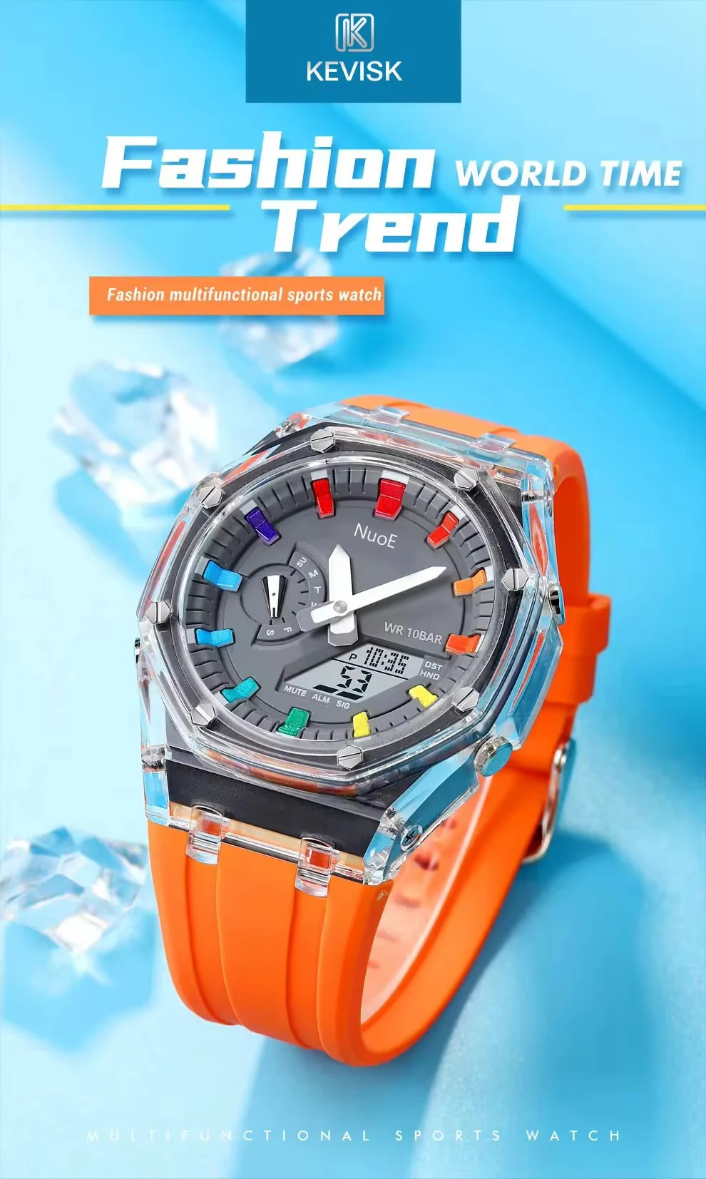 Часы наручные мужские Skmei 2100 (Orange, 2100OG) (18431)