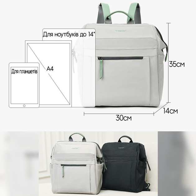 Городской рюкзак Tigernu T-B9513 для ноутбука 15л 14'' (White) (17035)