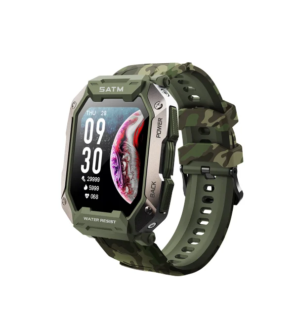 Смарт-часы LEMFO C20 Original силиконовый ремешок (Camouflage Green)