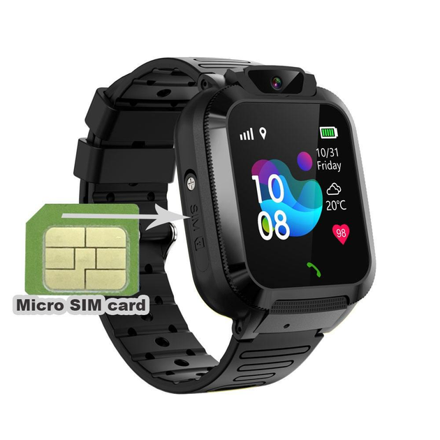 Смарт-часы телефон детские Smart Watch Q20 с видеозвонком WI-FI GPS SIM-карта (Black) (18580)