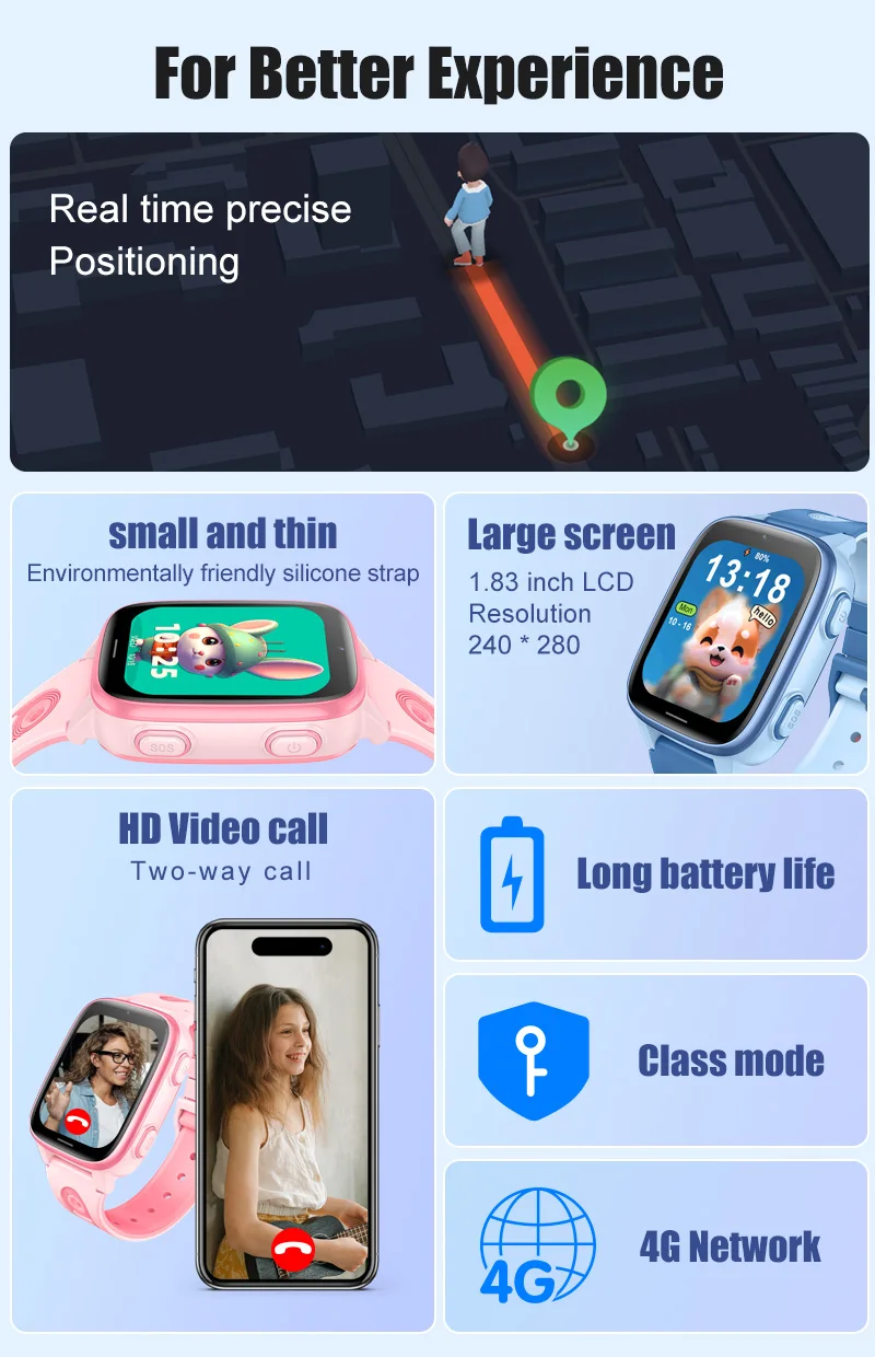 Смарт часы-телефон детские Wonlex CT23 Original с видеозвонком WI-FI GPS SIM-карта (Black) (18356)