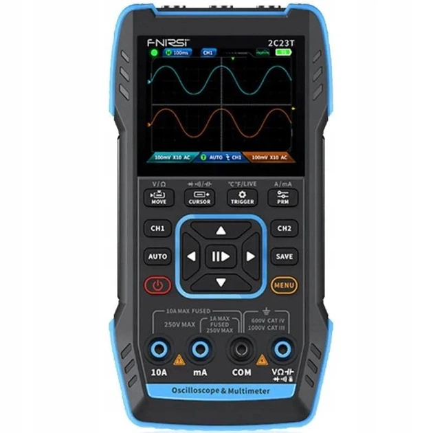 Цифровой осциллограф мультиметр 3в1 Fnirsi 2C23T двухканальный портативный генератор сигналов (19165)