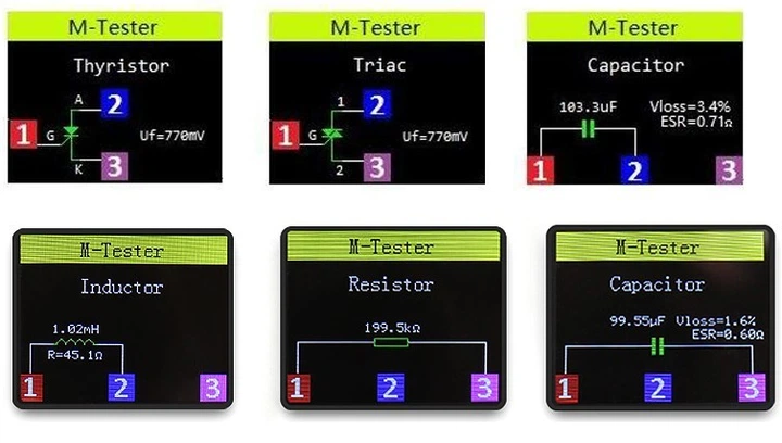 Цифровой тестер радиокомпонентов Fnirsi LCR-TC1 измеритель параметров транзисторов (19174)