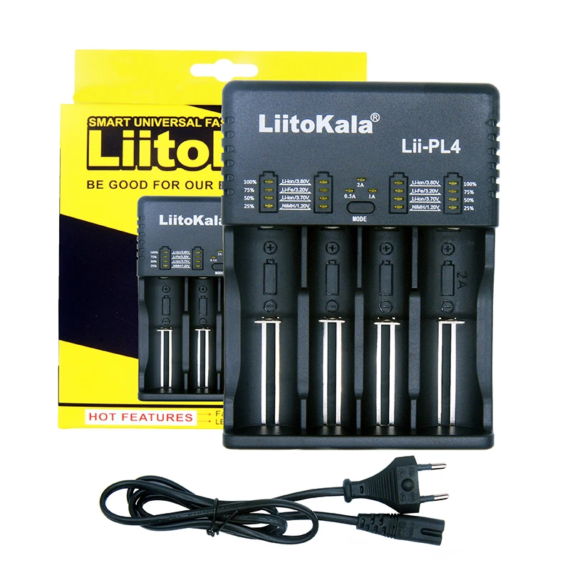Умное зарядное устройство для аккумуляторов LiitoKala Lii-PL4 АА, ААА, 18650, 21700, 26650 Li-ion, LiFePO4, Ni-MH, Ni-Cd (19409)