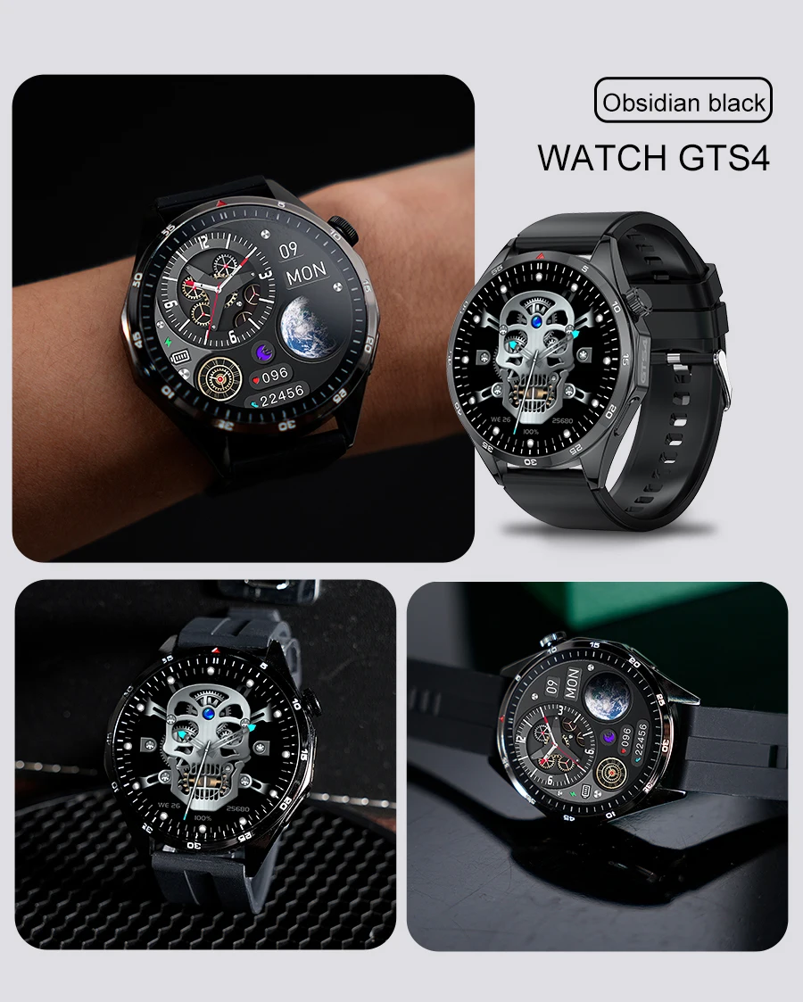 Умные смарт-часы LEMFO GTS4-Y11 Original силиконовый ремешок (Black Black) (18606)