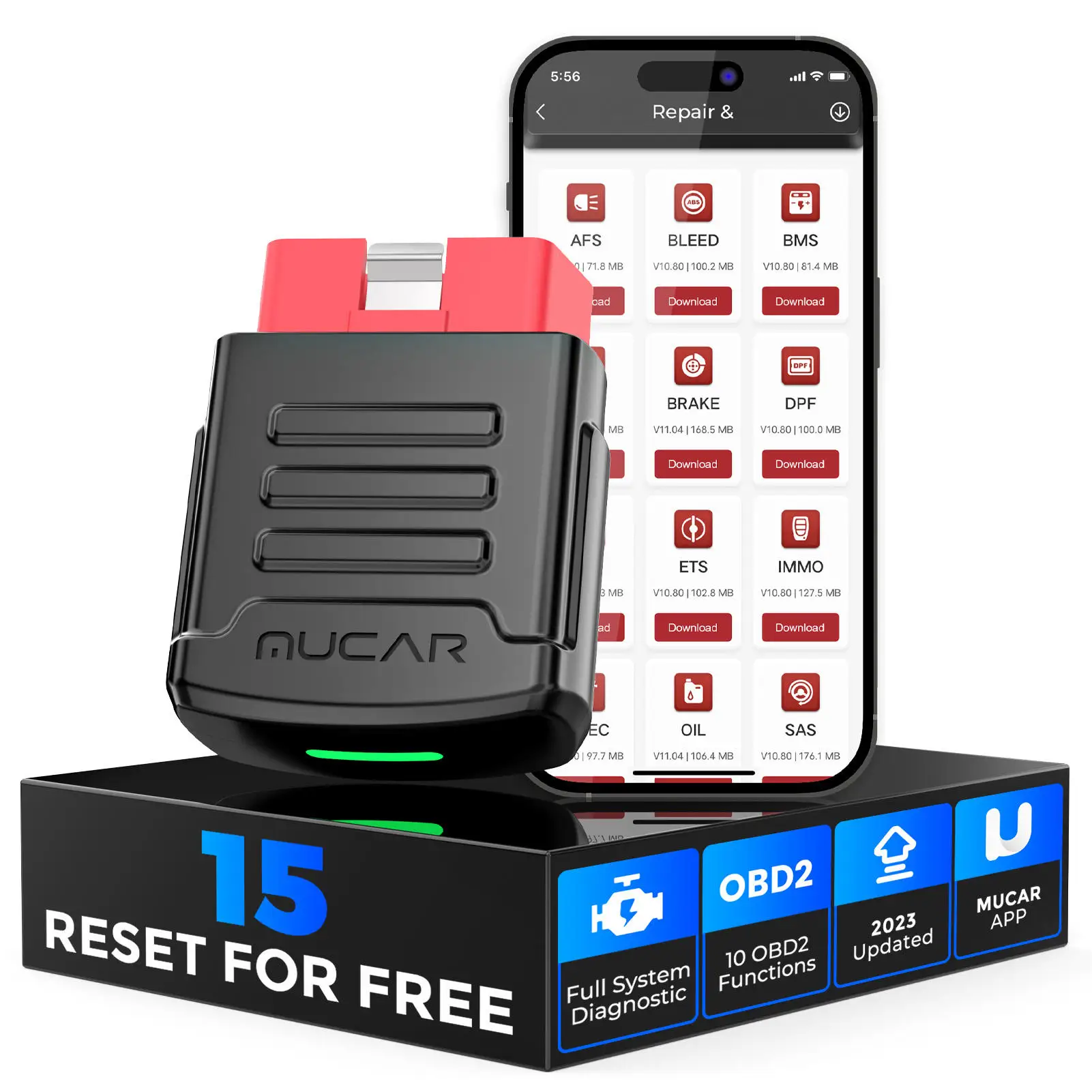 Универсальный автосканер Мультимарочный OBD2 Mucar BT200 Pro Профессиональный диагностический сканер автомобильный ОБД2, EOBD, ELM327 (19802)