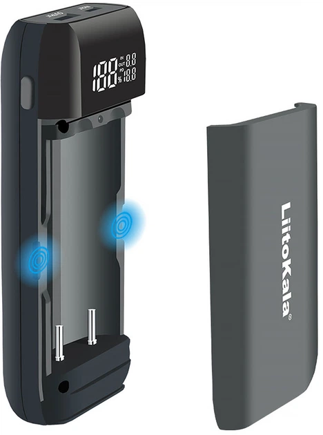 Зарядное устройство LiitoKala Lii-MP2 с функцией Power Bank для аккумуляторов АА, ААА, 18650, 21700 Li-Ion, IMR, INR, ICR (Black)  (19423)