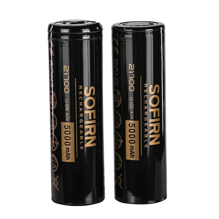 Аккумулятор 21700 Sofirn 5000 mAh литий-ионный Li-Ion силовой 15А, 3.6V Плоский плюс (19300)
