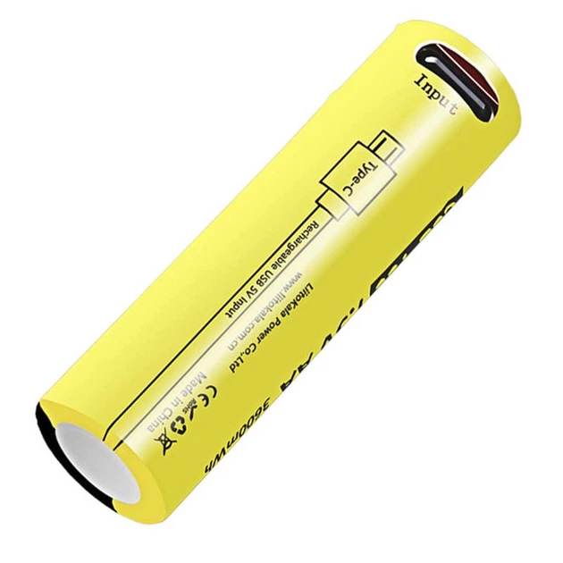 Аккумулятор AA LiitoKala USB-T36 2400 mAh пальчиковый Li-Ion с зарядкой от Type-C 1.5V Плоский плюс (19322)