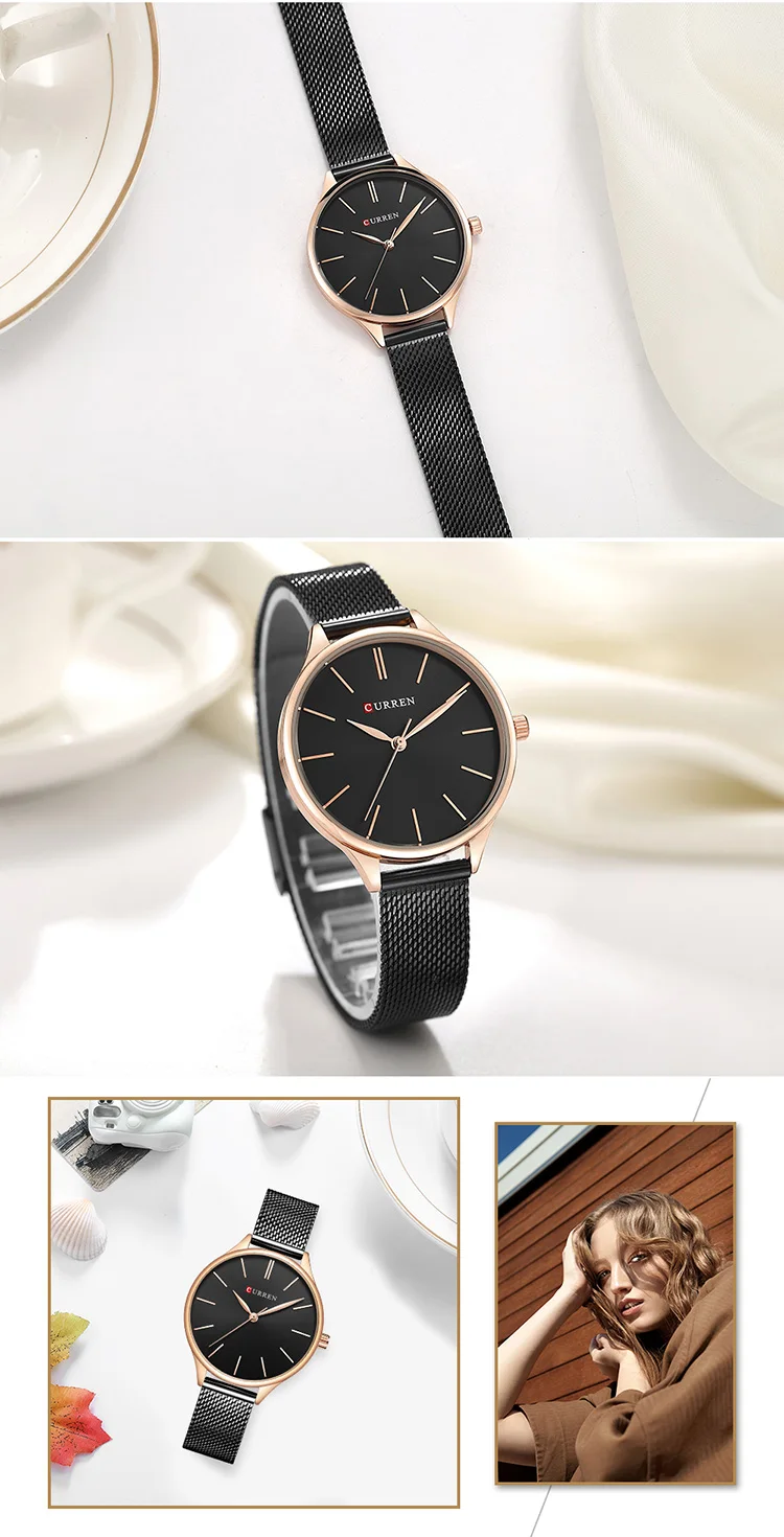 Часы наручные женские Curren 9024 (Black) (18680)