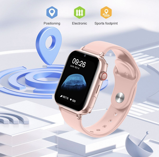 Детские смарт часы-телефон LEMFO LT38 4G GPS SIM-карта Original геозона видеозвонок (Pink) (17825)