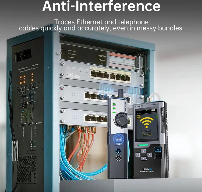 Многофункциональный кабельный тестер Fnirsi LPM-10A Профессиональный тестер сетевого кабеля PoE (19669)
