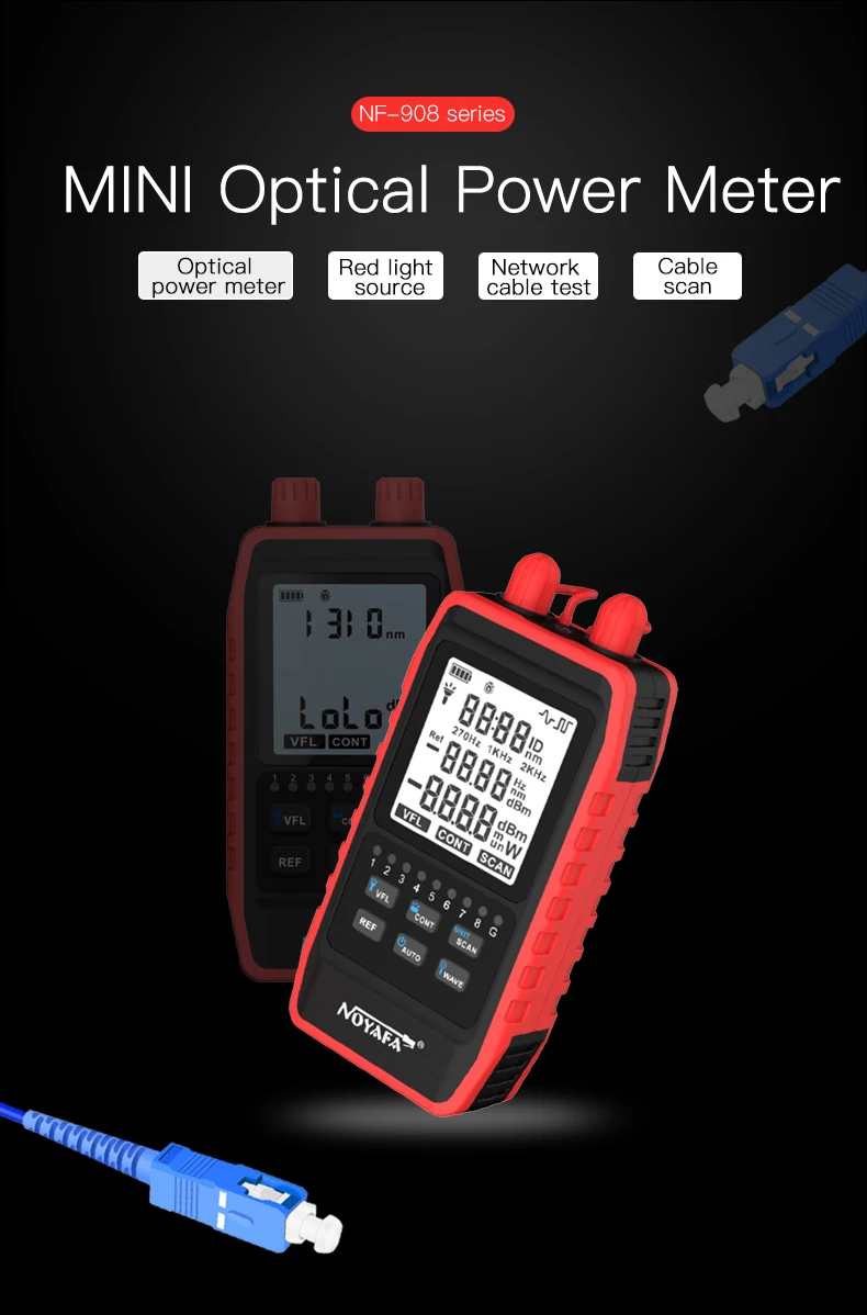 Многофункциональный кабельный тестер Noyafa NF-908S для RJ45, FC  ST  SC (18888)