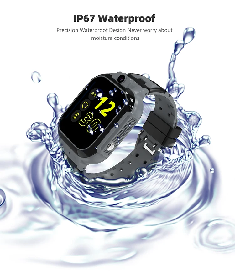 Смарт-часы телефон детские  LEMFO LT37 4G GPS Wi-Fi с видеозвонком SIM-карта Original силиконовый ремешок (Black) (18756)