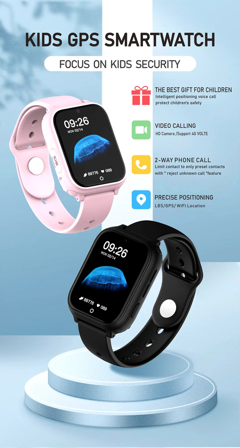 Смарт часы-телефон детские Wonlex CT25 Original с видеозвонком WI-FI GPS SIM-карта (Pink) (18357)