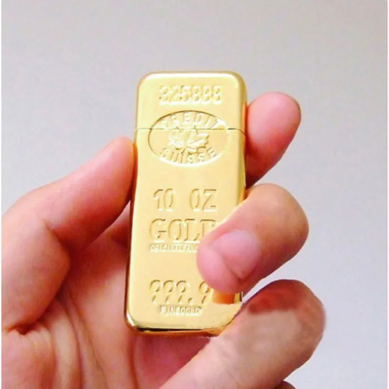 Зажигалка газовая cлиток золота (Gold) (18315)