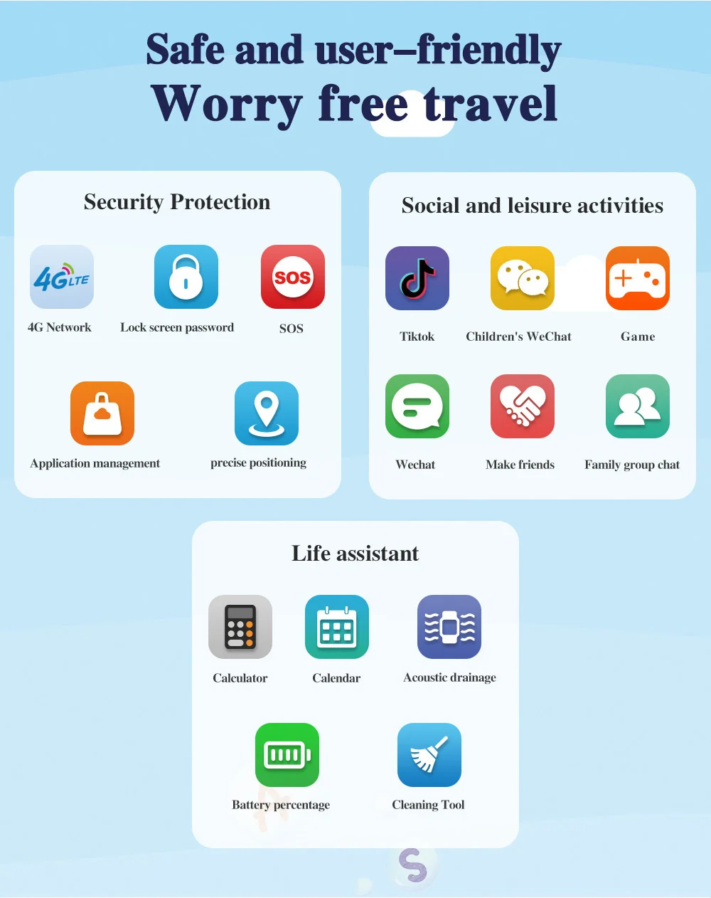 Детские смарт-часы Wonlex KT42 Original часы-телефон с видеозвонком GPS WI-FI и SIM-картой (Blue) (19142)