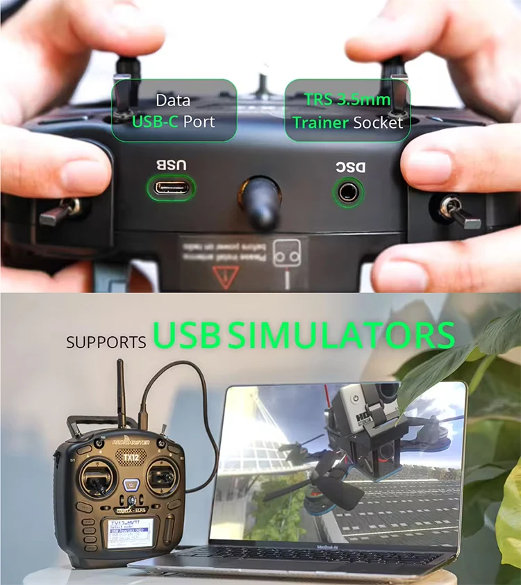 Пульт дистанционного управления RadioMaster TX12 MKII ELRS M2 16-канальный передатчик для БПЛА систем (Black) (18771)