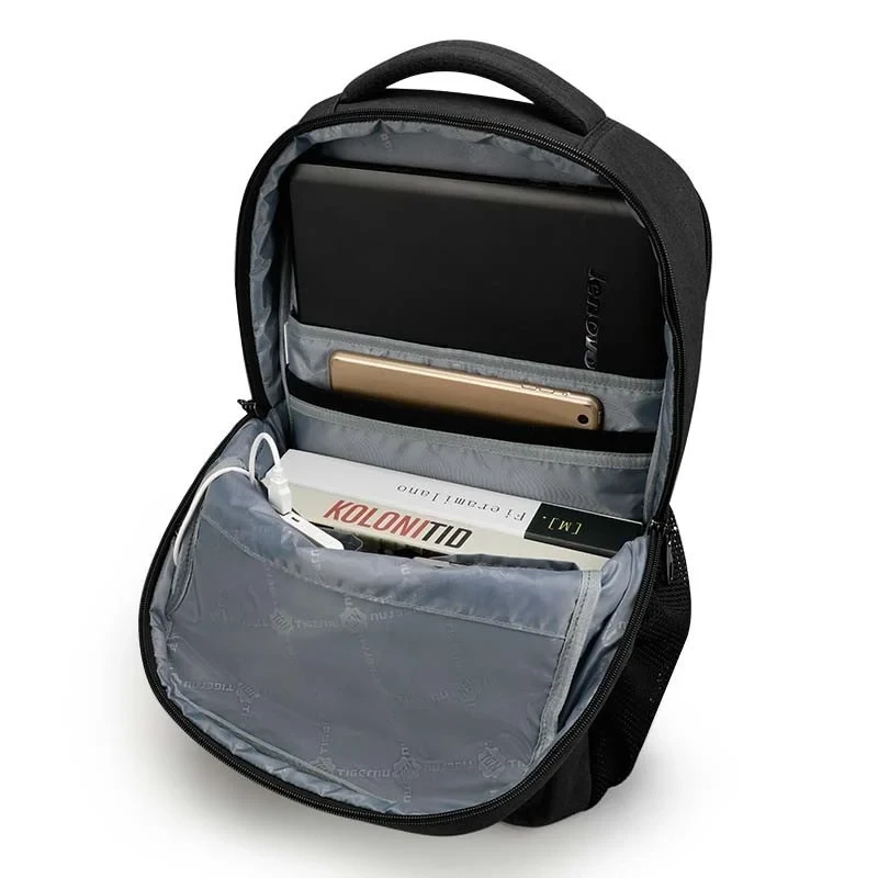 Рюкзак городской Tigernu T-B3399 22л с USB для ноутбука 15.6'' (Black Grey) (17051)