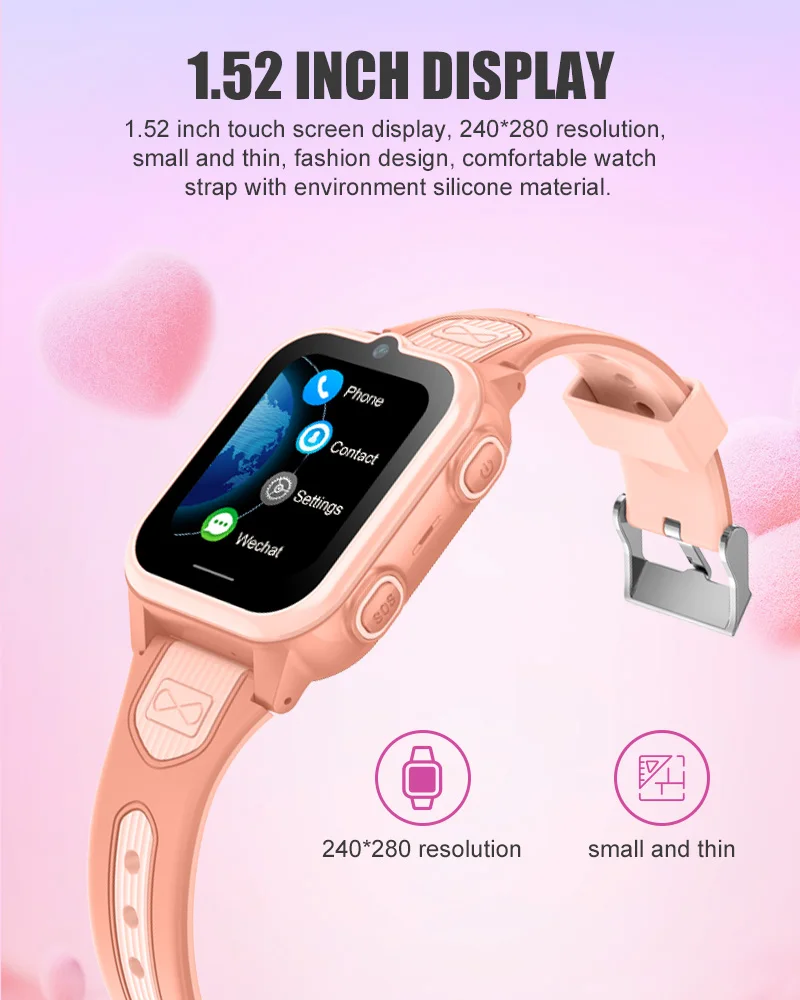 Смарт часы-телефон детские Wonlex CT21 Mini Original с видеозвонком WI-FI GPS SIM-карта (Pink) (18352)