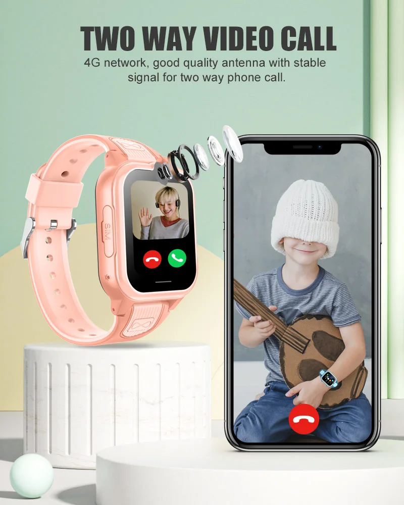 Смарт часы-телефон детские Wonlex CT21 Mini Original с видеозвонком WI-FI GPS SIM-карта (Pink) (18352)