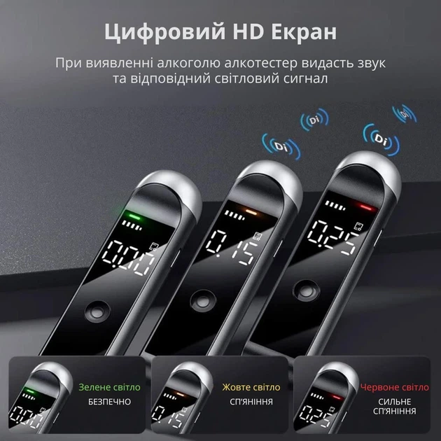 Высокоточный алкотестер с аккумулятором бесконтактный Bodasan MR10 (Black) (18569)