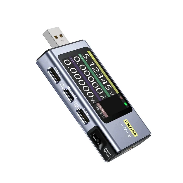 USB тестер анализатор для зарядки зарядки Fnirsi FNB58 BT Bluetooth профессиональный вольтметр, амперметр (Blue) (19170)