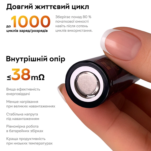 Аккумулятор 18650 LiitoKala Lii-35A 3500 mAh литий-ионный Li-Ion для электронных устройств 10А, 3.7V Плоский плюс (19311)