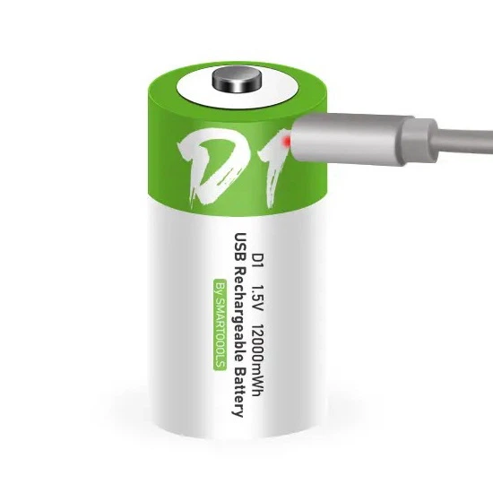 Аккумулятор тип D / R20 Smartoools 8000 mAh бочонок Li-Ion с зарядкой Type-C 1.5V (19329)