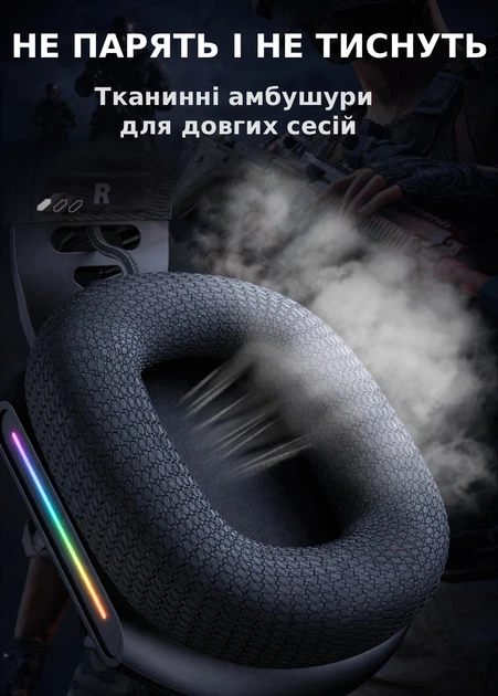 Беспроводные игровые наушники Onikuma GT808 геймерская Bluetooth гарнитура с микрофоном и RGB (Black) (19118)