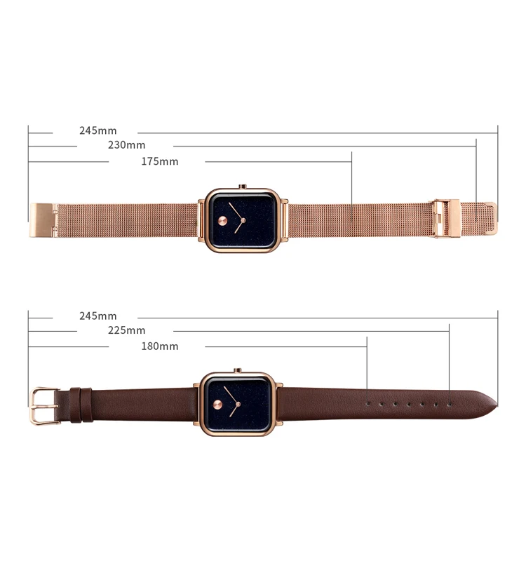 Часы наручные женские Skmei 9187 (Rose Gold leather, 9187LRG) (18403)