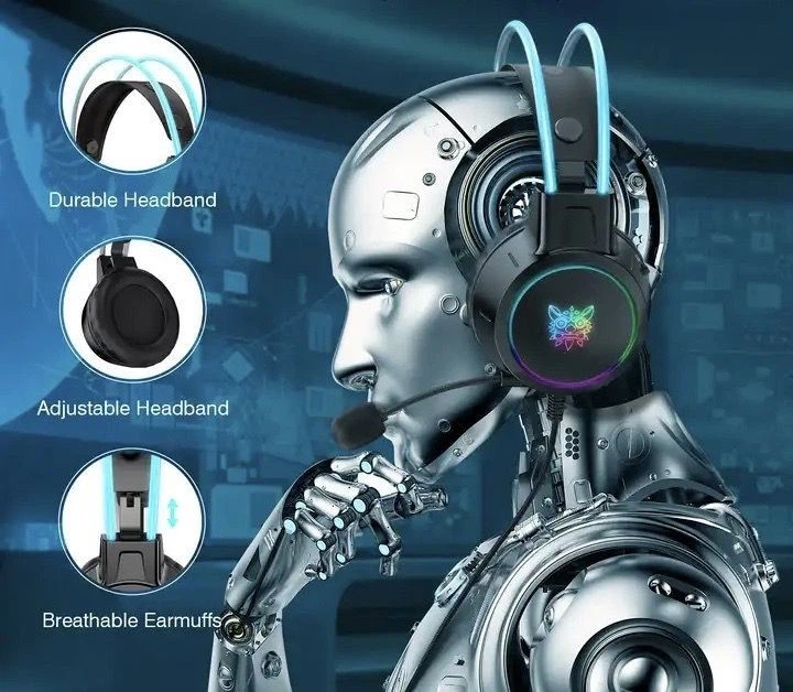 Игровые наушники проводные Onikuma X15 PRO геймерская гарнитура с микрофоном и RGB подсветкой (Black) (19113)