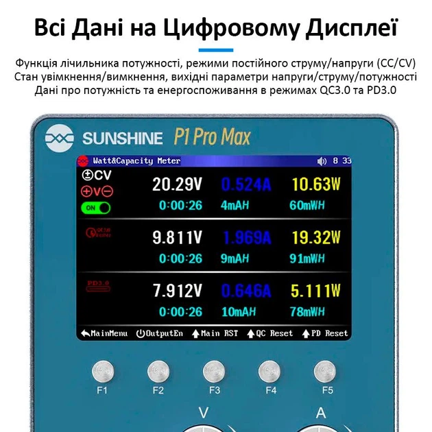 Лабораторный блок питания Sunshine P1 Pro Max QC3.0, 30В, 20А, 250W с точечной сваркой (20012)