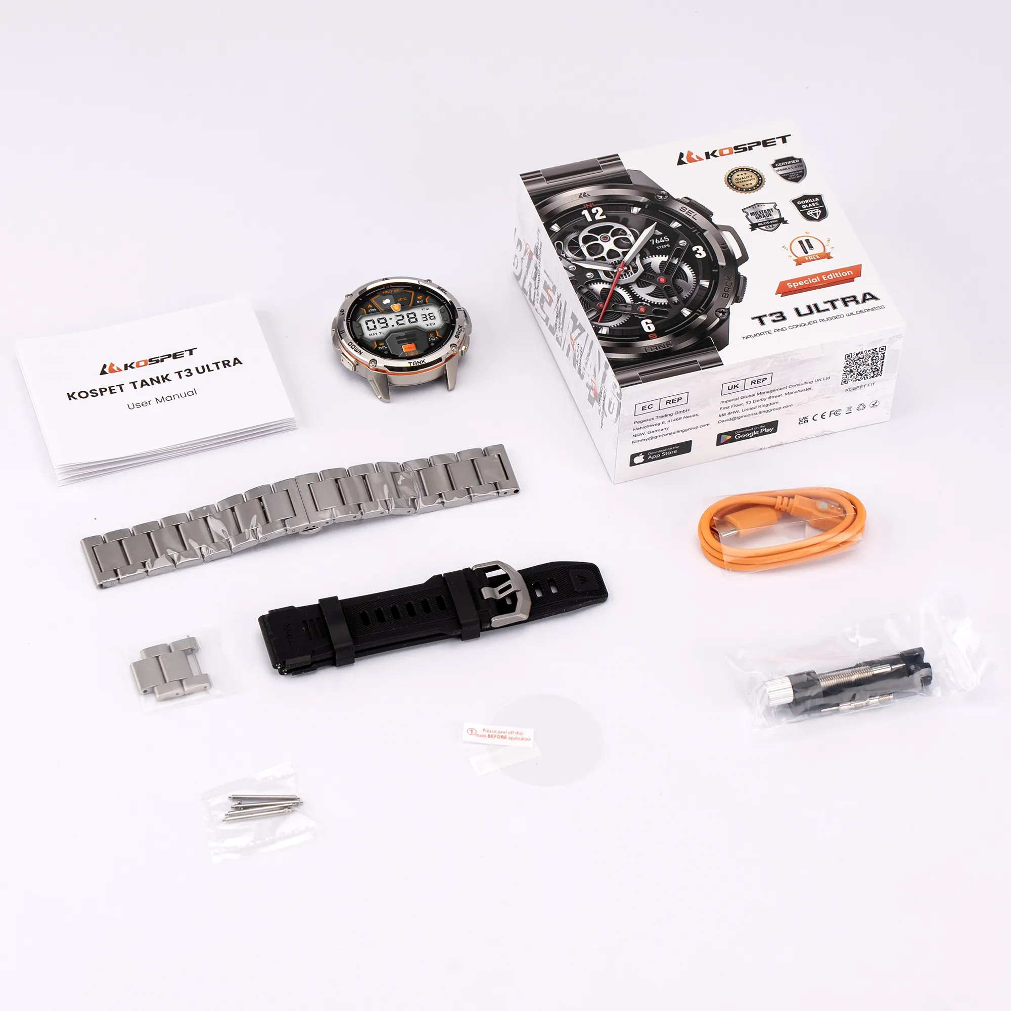 Смарт-часы Kospet Tank T3 Ultra Special Edition Original (Silver) (16991)