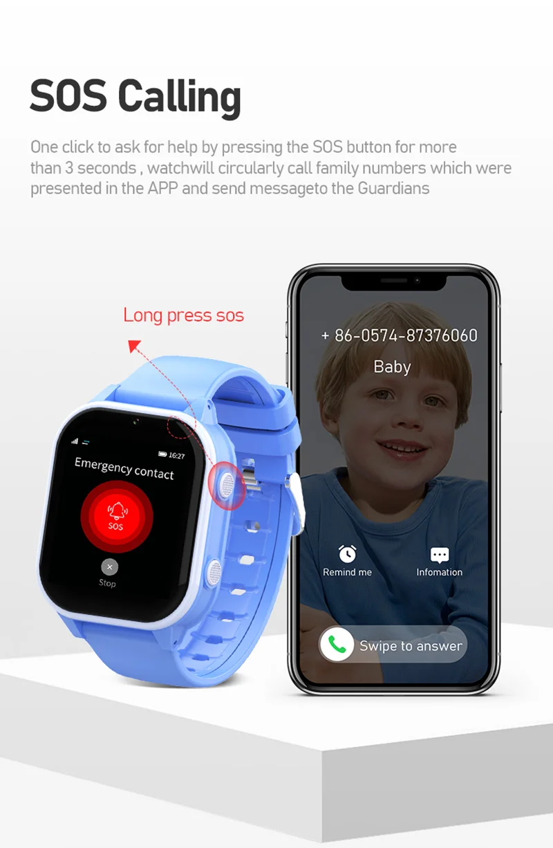 Смарт-гаджет дитячий Wonlex KT19 RPO 4G з камерою WI-FI GPS SIM-карта Original (Blue) (16994)