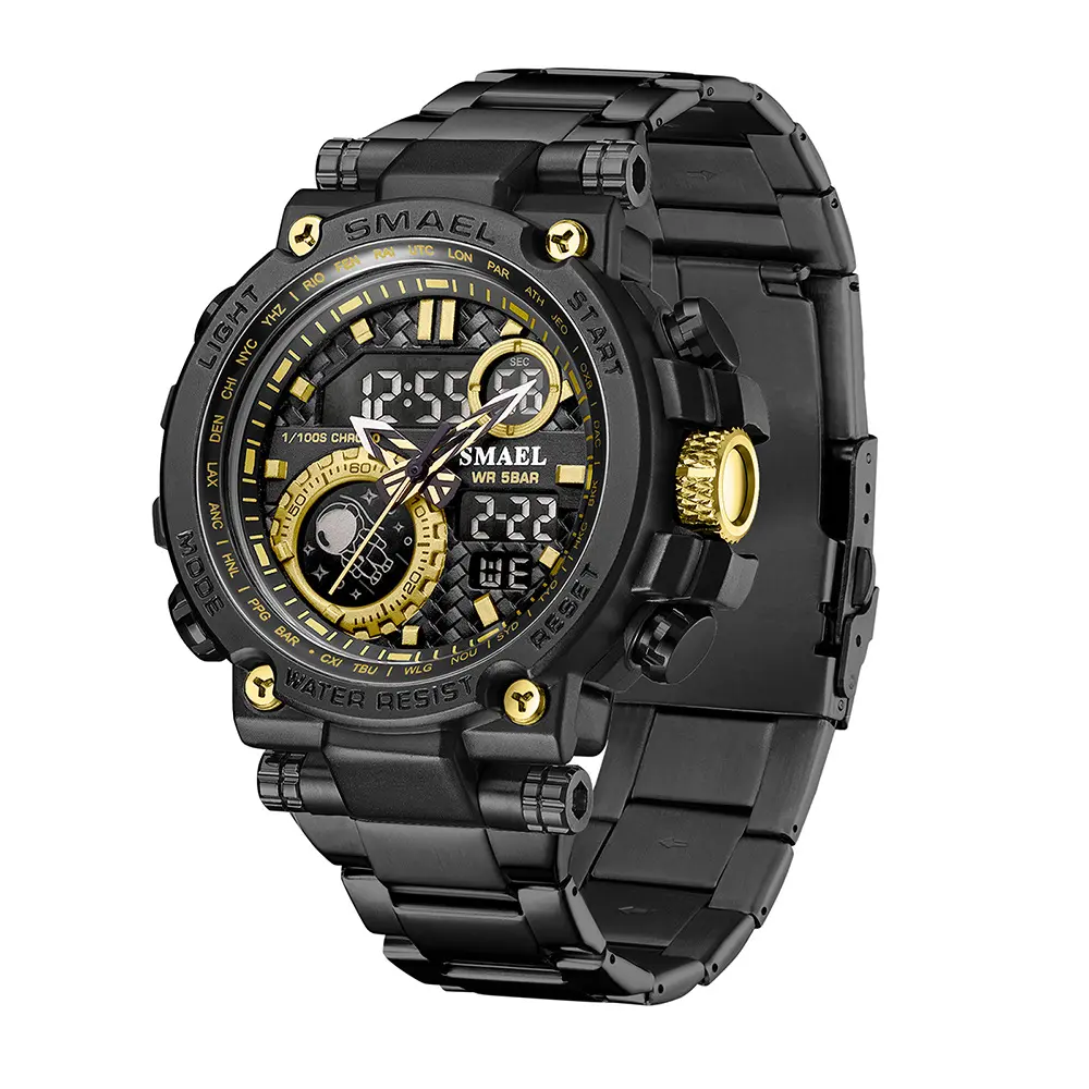 Тактические наручные часы Smael 8095 Original (Black Gold)