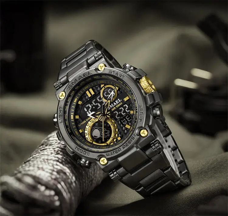 Тактические наручные часы Smael 8095 Original (Black Gold) (16687)